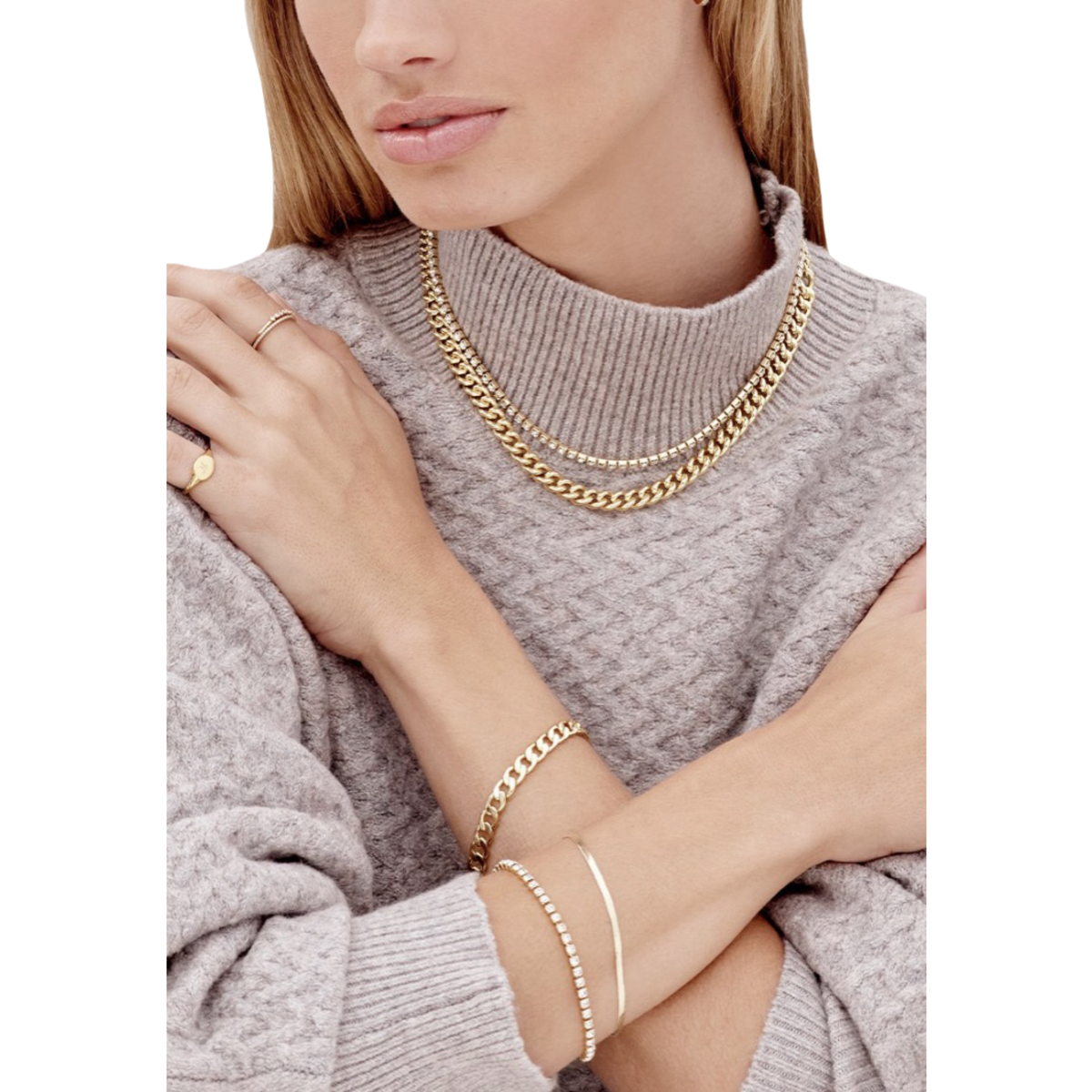 Gorjana Lou Link Asymmetrical Necklace 