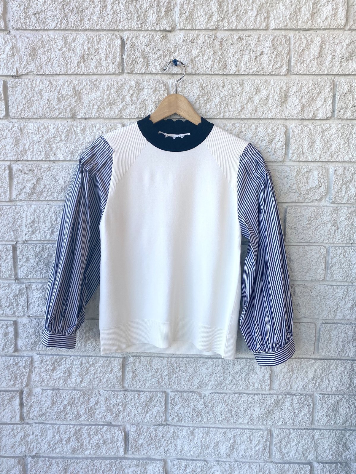 veronica beard roy mixed media pullover