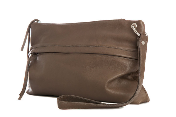 Taupe Leather Clutch Taupe Leather Clutch