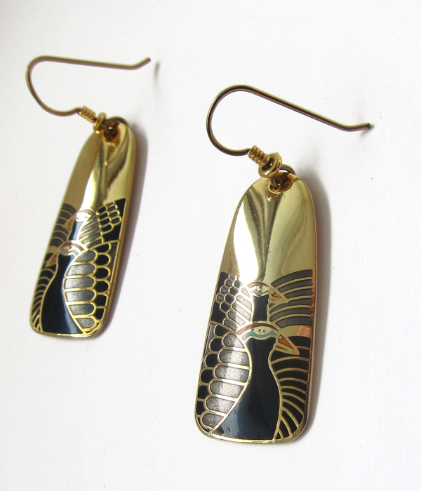 Enamel Egyptian bird earrings Enamel Egyptian bird earrings