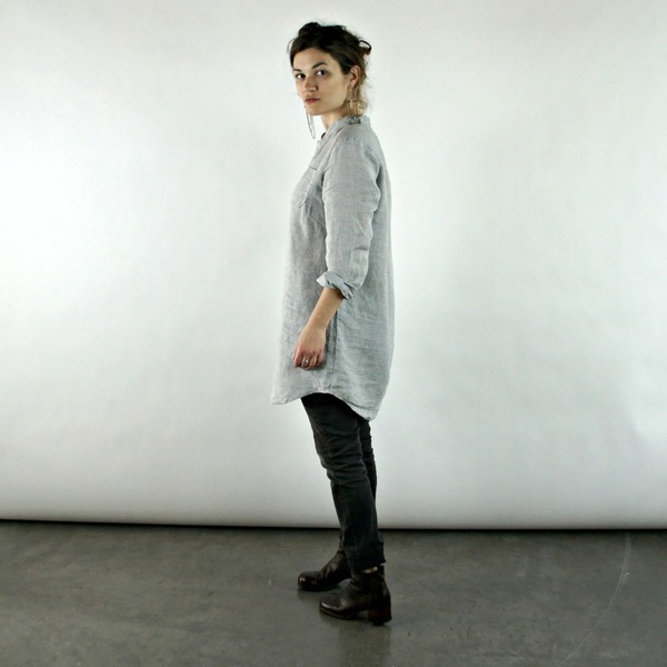 Nuthatch Placket Tunic in Gray or Black Linen Nuthatch Placket Tunic in Gray or Black Linen