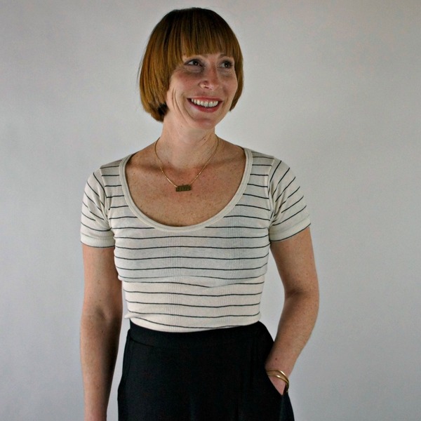 Maisie Tee in White and Thin Black Line by Curator Maisie Tee in White and Thin Black Line by Curator