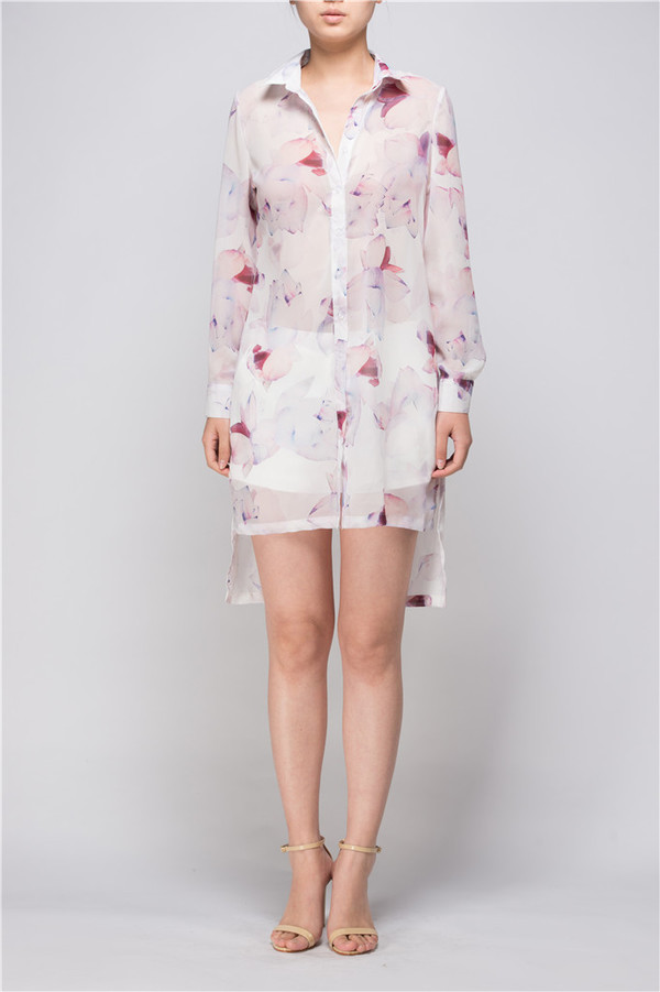 Few Moda Light Weight Floral Long Shirt Few Moda Light Weight Floral Long Shirt