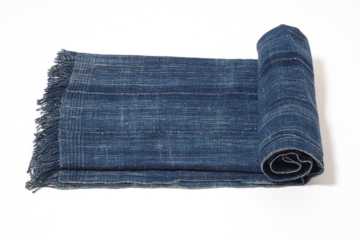 OseiDuro Strip Woven Indigo Blanket Garmentory