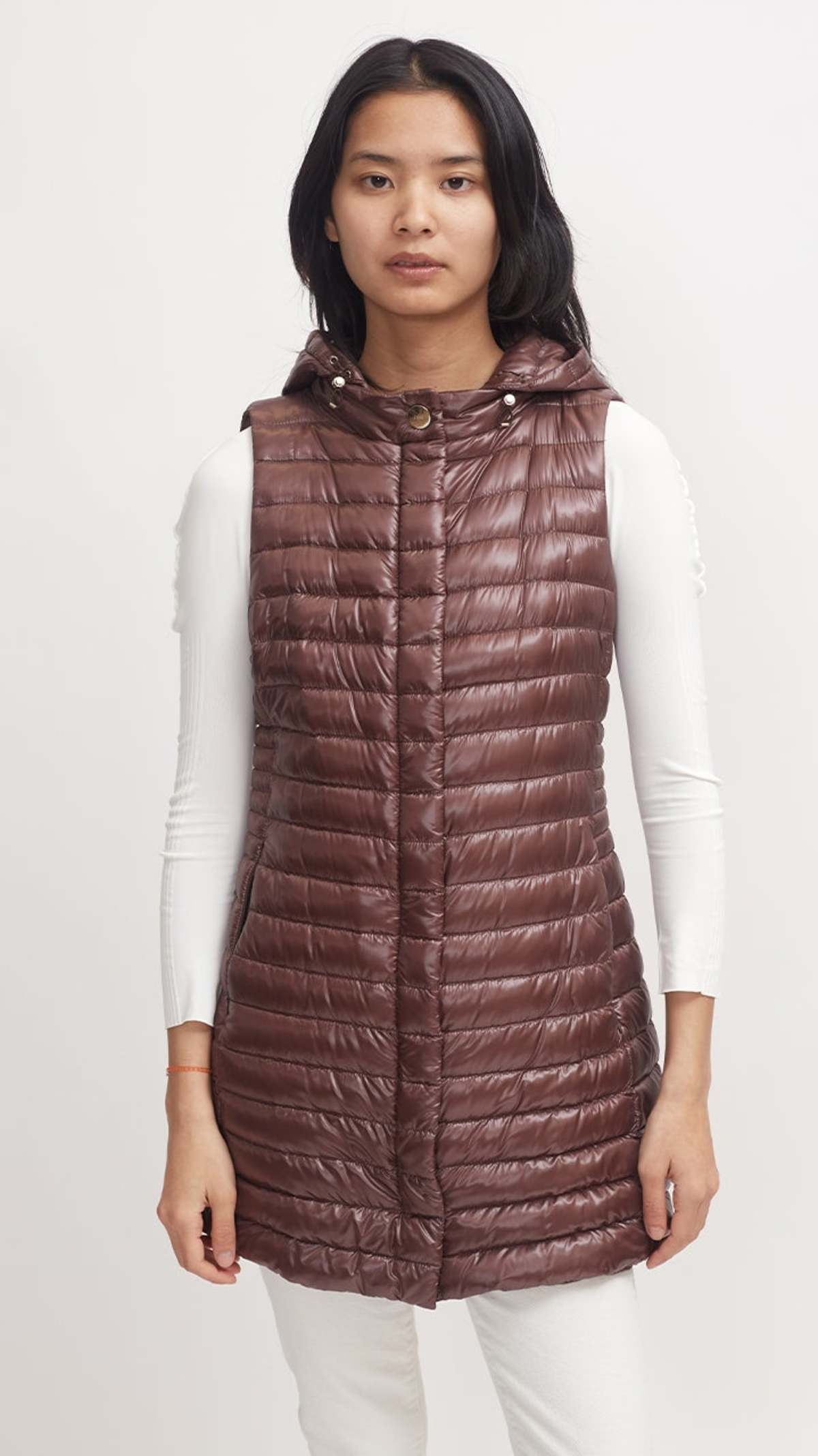 Herno Nylon Ultralight Long Hooded Vest 
