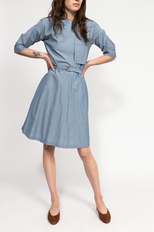 Maison Kitsune Jade Chambray Dress Maison Kitsune Jade Chambray Dress