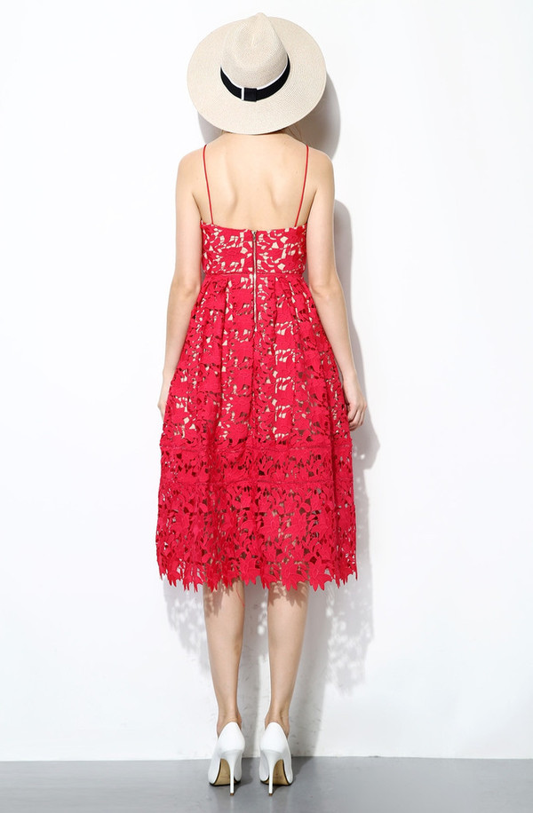 Few Moda Red Floral Lace Dress Few Moda Red Floral Lace Dress