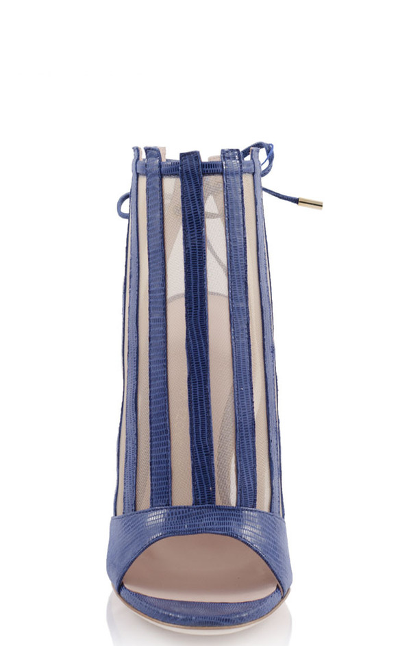 Konstantina Tzovolou Xena Navy Leather and Mesh High Sandal Konstantina Tzovolou Xena Navy Leather and Mesh High Sandal