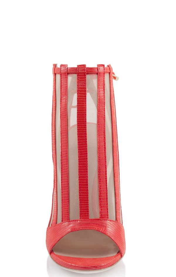 Konstantina Tzovolou Xena Red Leather and Mesh High Sandal Konstantina Tzovolou Xena Red Leather and Mesh High Sandal