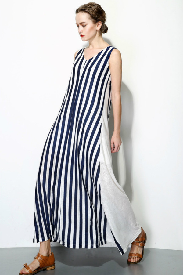 Nautical Striped Maxi Dress Navy/White Nautical Striped Maxi Dress Navy/White