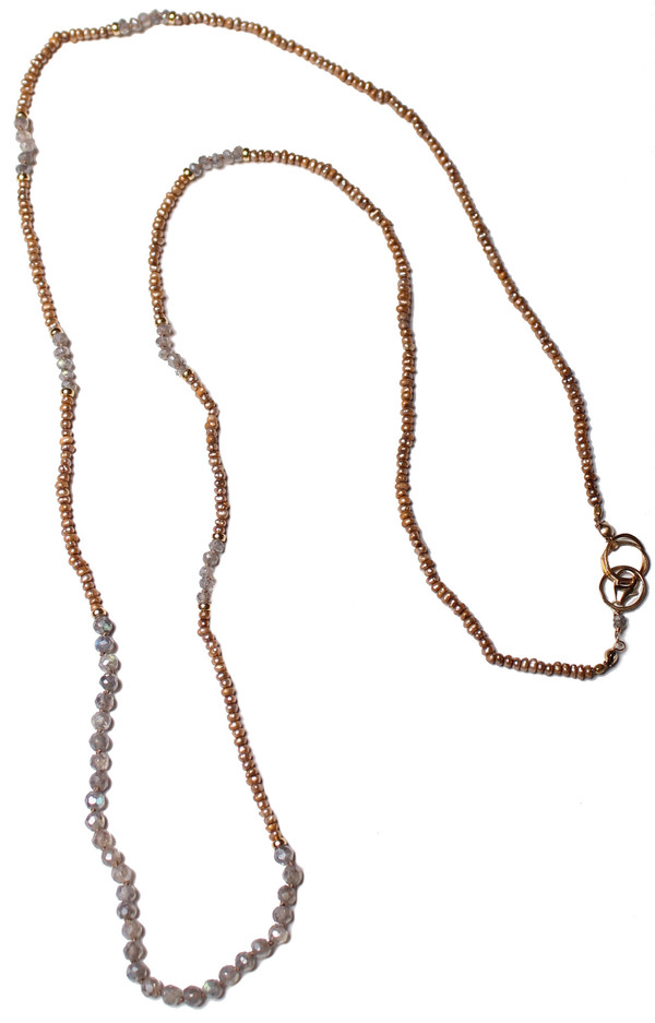 James and Jezebelle Labradorite Seed Pearl Necklace James and Jezebelle Labradorite Seed Pearl Necklace