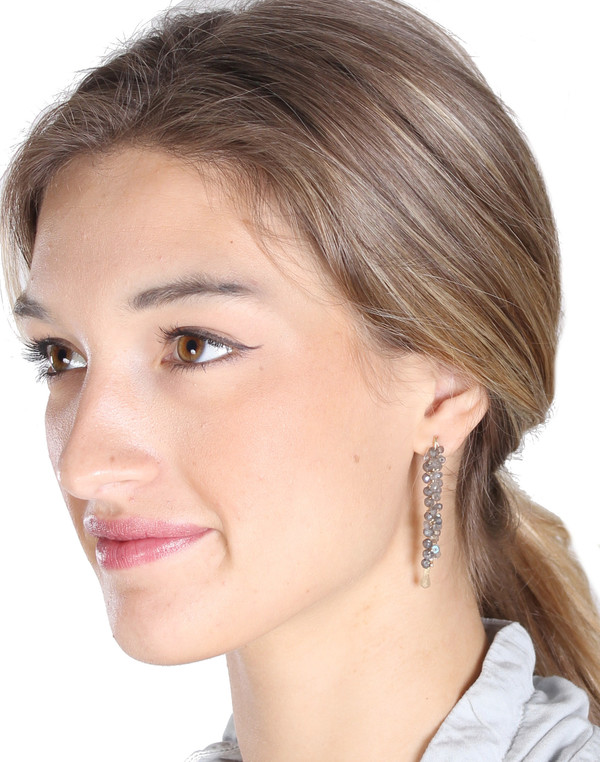 James and Jezebelle Labradorite Gold Paperclip Earrings James and Jezebelle Labradorite Gold Paperclip Earrings