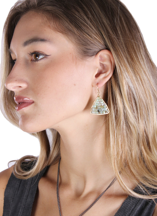 James and Jezebelle Peruvian Opal Paddle Earring James and Jezebelle Peruvian Opal Paddle Earring