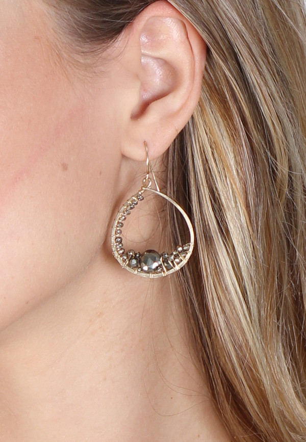 James and Jezebelle Pyrite Mirror Earring James and Jezebelle Pyrite Mirror Earring