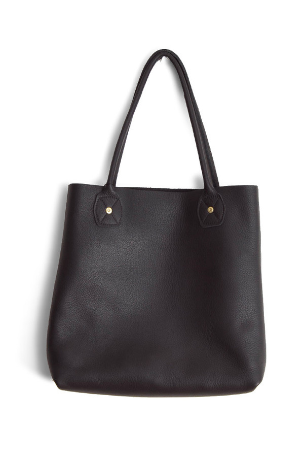 Wood&Faulk Leather Slouch Tote Black Wood&Faulk Leather Slouch Tote Black