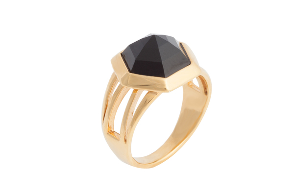 Shahla Karimi Hex Set Ring with Onyx Shahla Karimi Hex Set Ring with Onyx