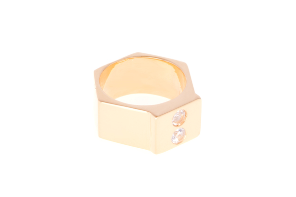 Shahla Karimi Single Honey Stacker with White Topaz - Wide Shahla Karimi Single Honey Stacker with White Topaz - Wide