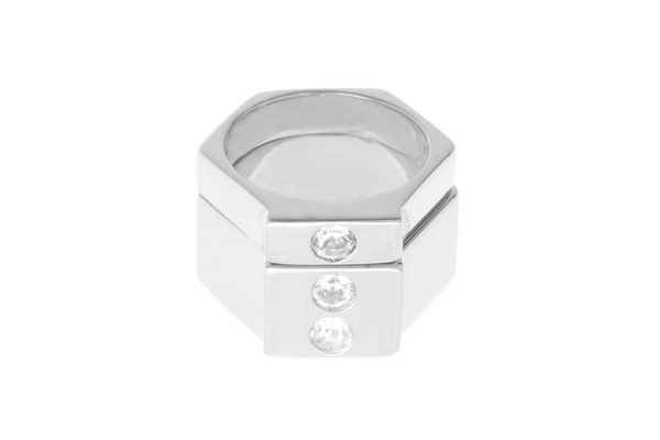 Shahla Karimi Single Honey Stacker with White Topaz - Wide Shahla Karimi Single Honey Stacker with White Topaz - Wide