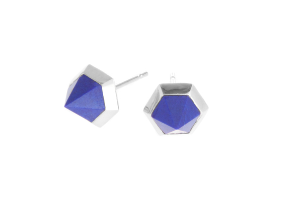 Shahla Karimi Hex Set Earrings with Lapis Shahla Karimi Hex Set Earrings with Lapis