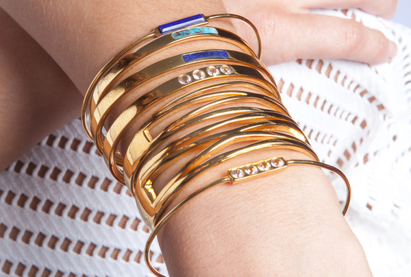 Shahla Karimi Bar Cuff with Lapis Shahla Karimi Bar Cuff with Lapis