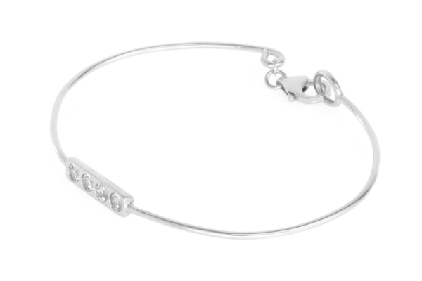 Shahla Karimi Bar Bangle with White Topaz Shahla Karimi Bar Bangle with White Topaz