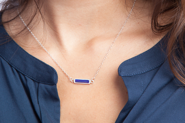 Shahla Karimi Bar Necklace with Lapis Shahla Karimi Bar Necklace with Lapis