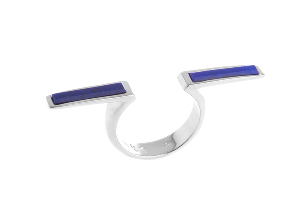 Shahla Karimi In-Between Bars Ring with Lapis Shahla Karimi In-Between Bars Ring with Lapis