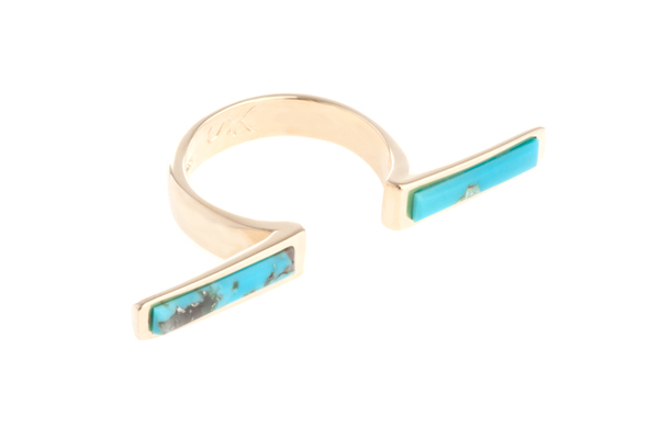 Shahla Karimi In-Between Bars Ring with Turquoise Shahla Karimi In-Between Bars Ring with Turquoise