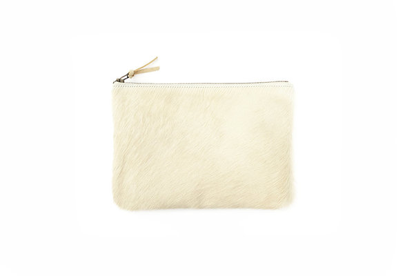 Primecut CARAMEL SPECKLED COWHIDE CLUTCH Primecut CARAMEL SPECKLED COWHIDE CLUTCH