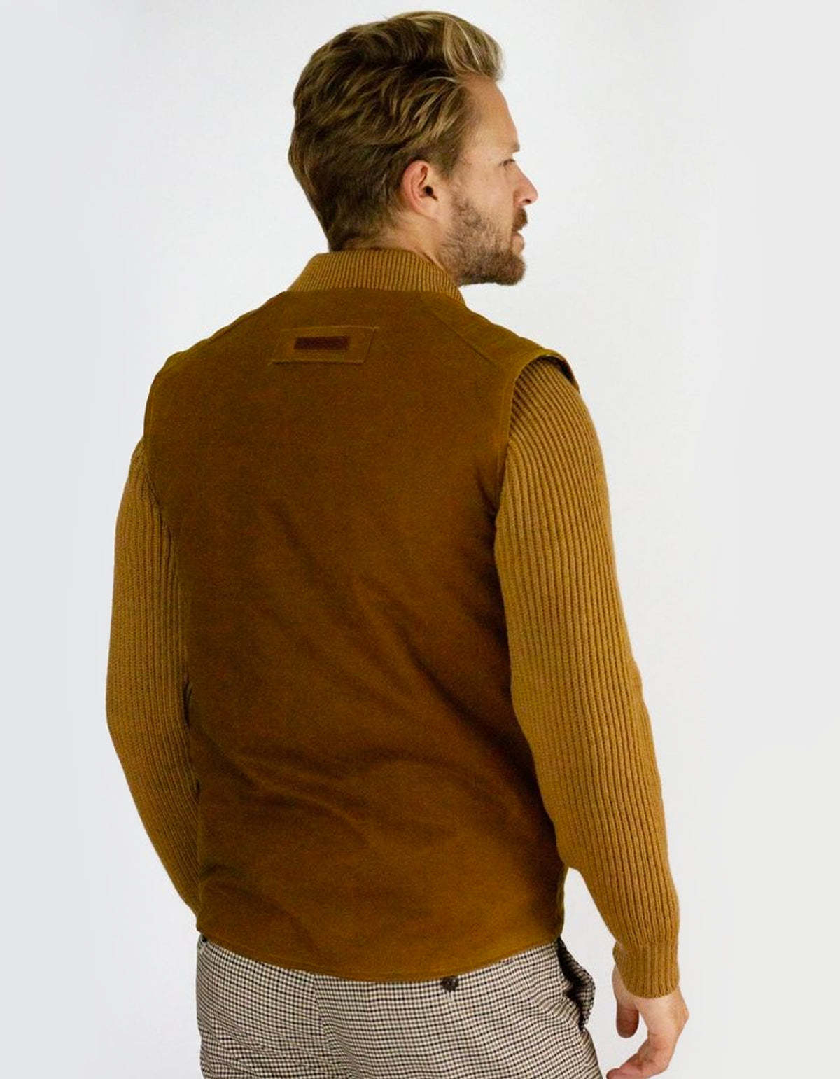 Peregrine Waxed Biker Gilet - Brown 