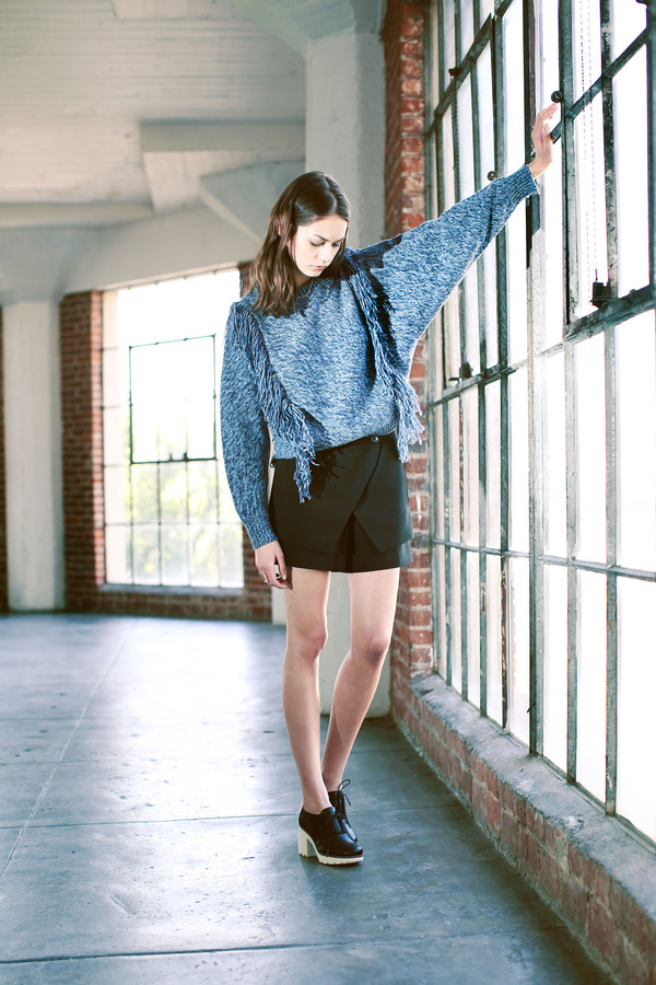 Cosette Agnes Fringe Sweater Ocean Blue Cosette Agnes Fringe Sweater Ocean Blue