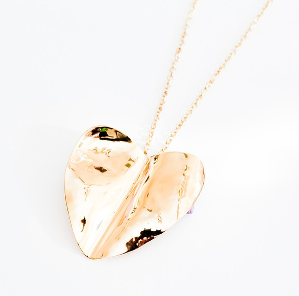 Bisjoux Beaten Heart Pendant Necklace Bisjoux Beaten Heart Pendant Necklace