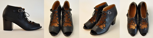 The Palatines "signum" block heel ghillie sandal | black The Palatines "signum" block heel ghillie sandal | black