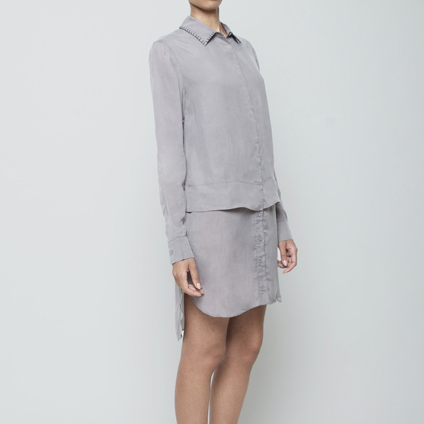 7115 by Szeki STITCHED COLLAR LAYERED SHIRTDRESS 7115 by Szeki STITCHED COLLAR LAYERED SHIRTDRESS