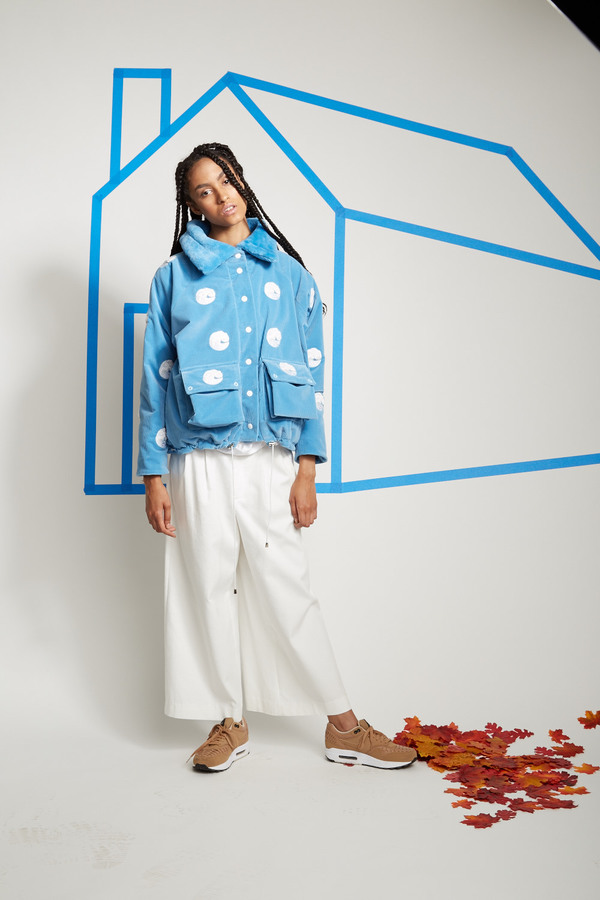 Calle del Mar by Aza Ziegler Embroidered Cord & Shearling Jacket Calle del Mar by Aza Ziegler Embroidered Cord & Shearling Jacket