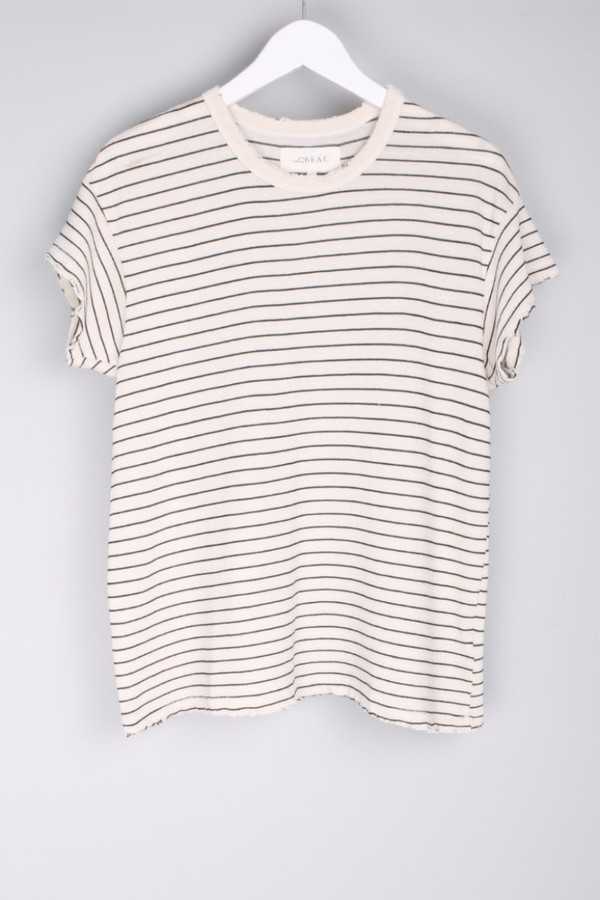 The Great. Boxy Crew Cream Stocking Stripe Tee The Great. Boxy Crew Cream Stocking Stripe Tee
