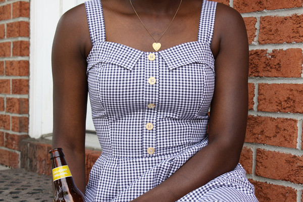 Birds of North America Sylph Dress (Navy Gingham) Birds of North America Sylph Dress (Navy Gingham)