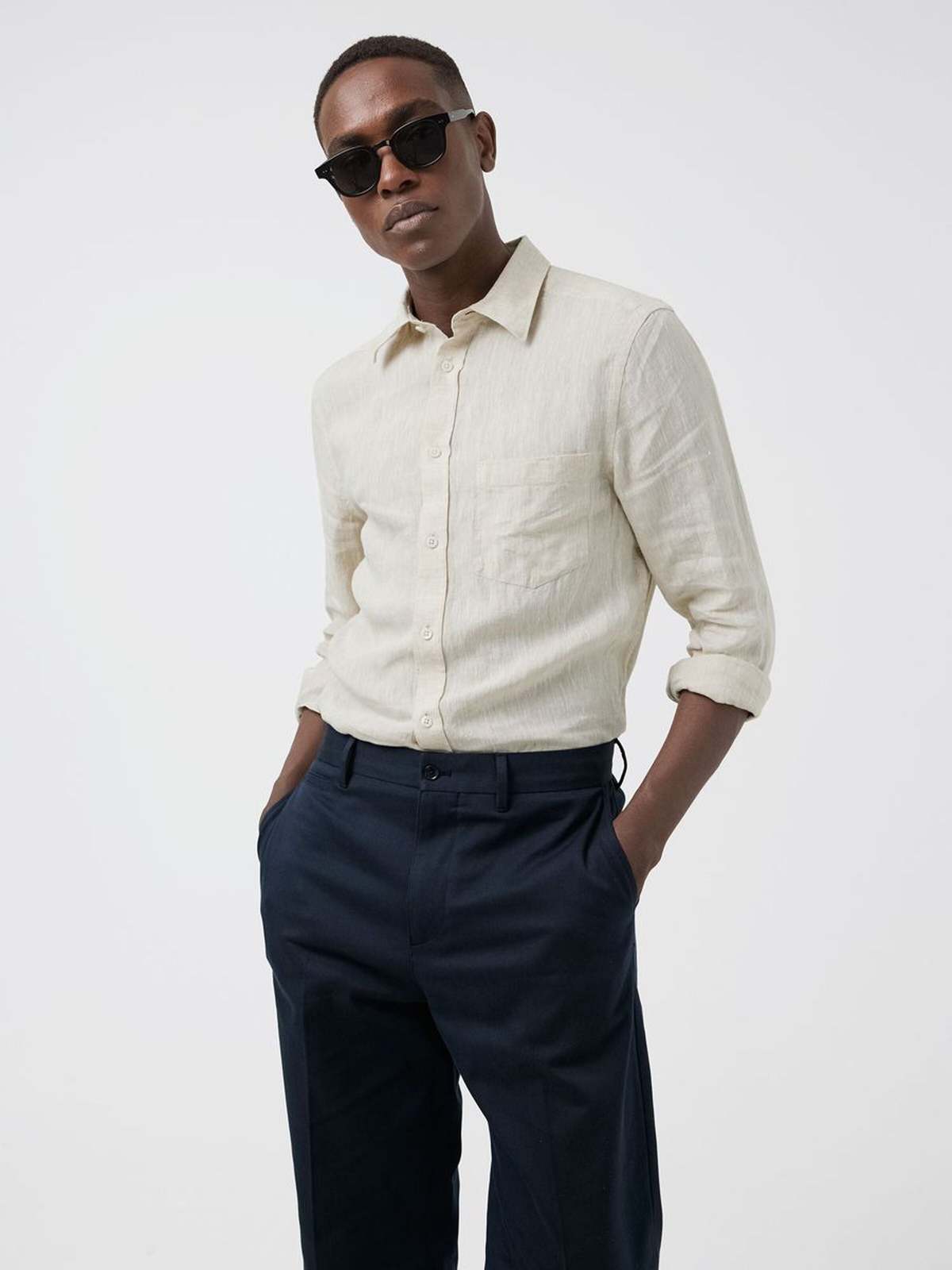 J Lindeberg Linen Melange Shirt - Sand 