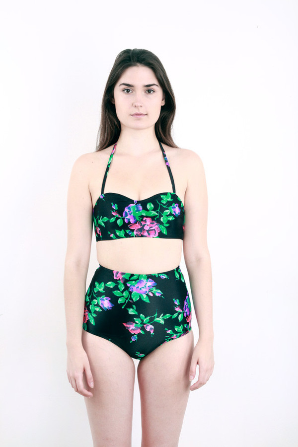 Minnow Bathers Black Floral Two Piece Minnow Bathers Black Floral Two Piece