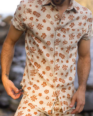 SAMUEL ZELIG Embroidered Camp Shirt 
