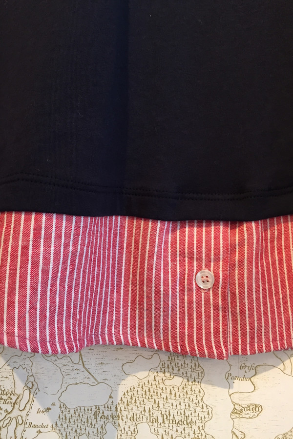 Clu Long sleeve cotton top with stripe tail Clu Long sleeve cotton top with stripe tail