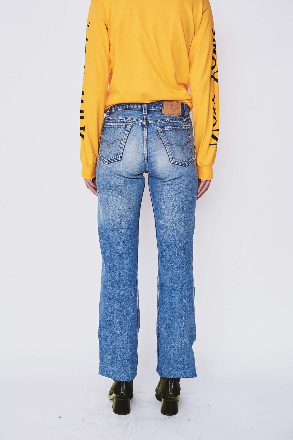 B Sides Leather Patchwork Jeans Garmentory