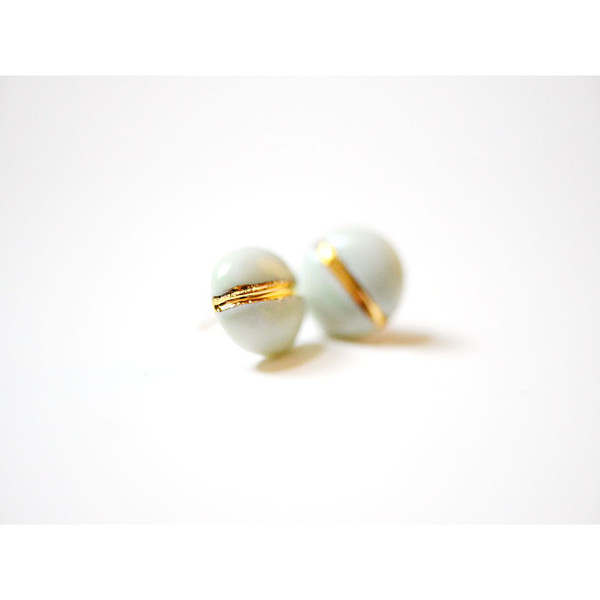 Porcelain and Stone Gold Navigation Earrings Porcelain and Stone Gold Navigation Earrings