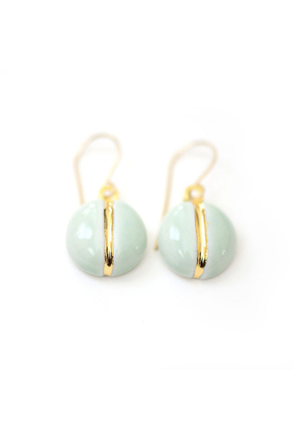 Porcelain and Stone Mint Navigation Earrings Porcelain and Stone Mint Navigation Earrings