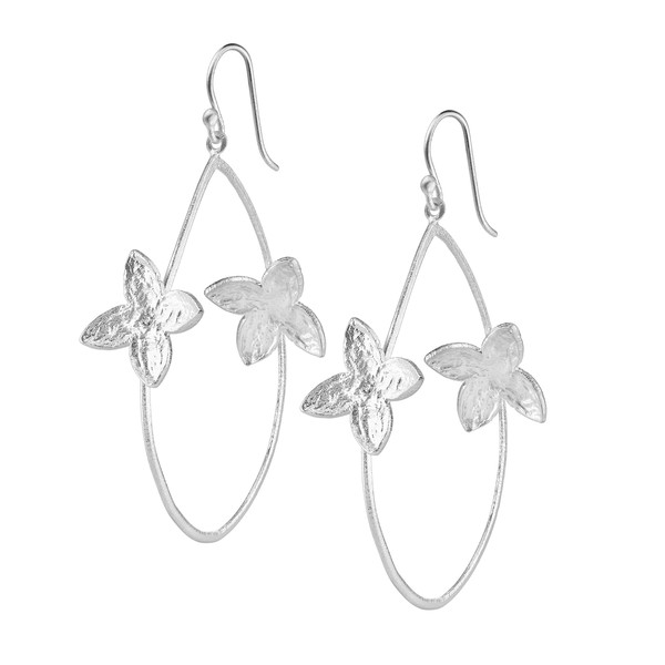 SíSí Design Silver Double Jasmine Hoops SíSí Design Silver Double Jasmine Hoops