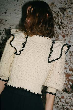 SEA NY Farrah Crochet Sweater - Pink 