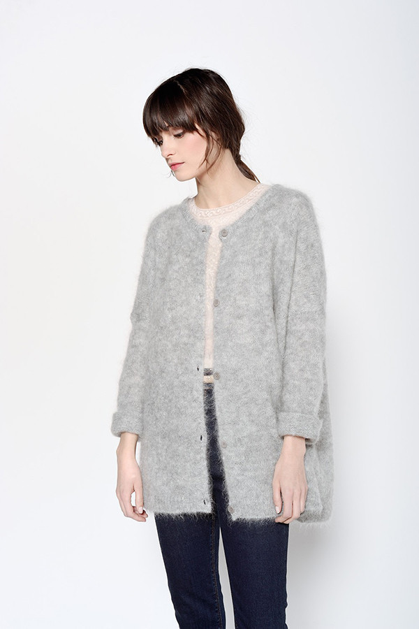 DES PETITS HAUTS ACHANTE GREY CARDIGAN DES PETITS HAUTS ACHANTE GREY CARDIGAN