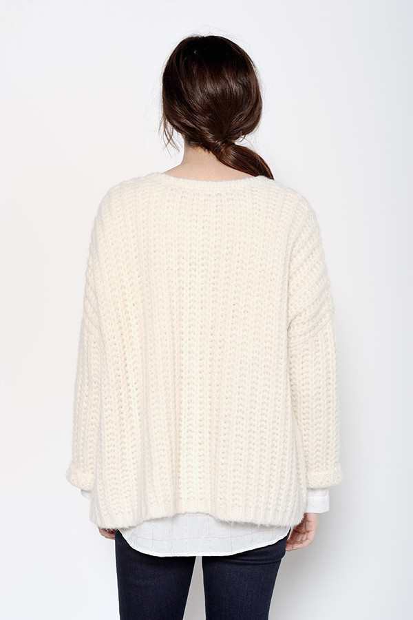 DES PETITS HAUTS AFLUMETTE ECRU CARDIGAN DES PETITS HAUTS AFLUMETTE ECRU CARDIGAN