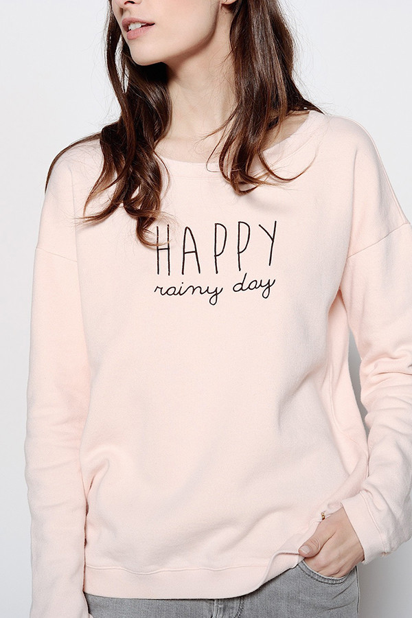 DES PETITS HAUTS RITY PALE PINK SWEAT-SHIRT DES PETITS HAUTS RITY PALE PINK SWEAT-SHIRT