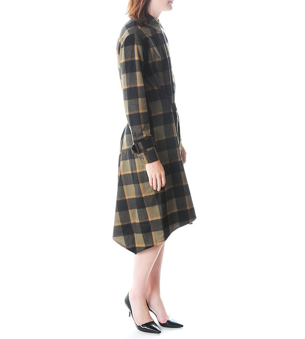 3.1 Phillip Lim Asymmetrical Plaid Dress w Shirt Collar 3.1 Phillip Lim Asymmetrical Plaid Dress w Shirt Collar